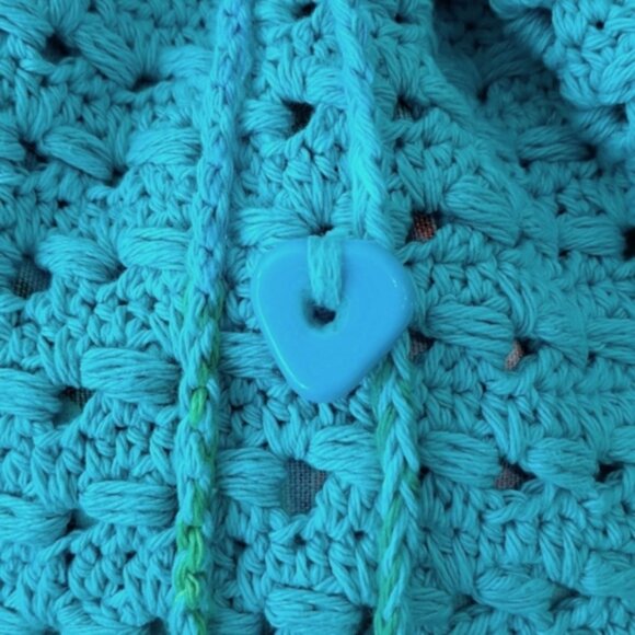 Hand Crafted Crochet Cotton Back Pack Bag Purse Tote - Picture 10 of 16